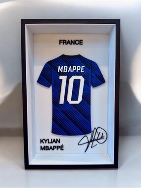 Kylian Mbappé France #10 Jersey Display 3D Shadow Box World Cup Soccer Gift